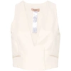 Twinset Slub-texture Waistcoat In Neutrals