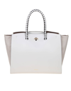 FURLA SHOPPING GENESI L TOTE IN LEATHER AND FABRIC