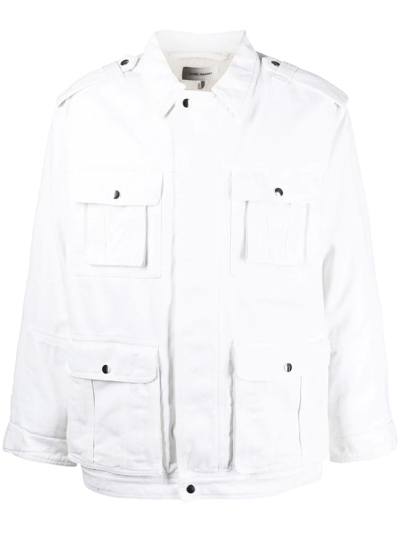 Isabel Marant Ivory White Cotton Denim Jacket In Weiss