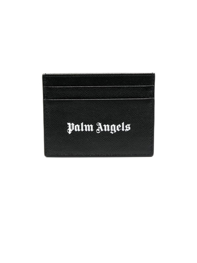 Palm Angels Leather Credit Card Case In Black
