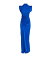 Victoria Beckham Ruched Maxi Dress In Royal Blue