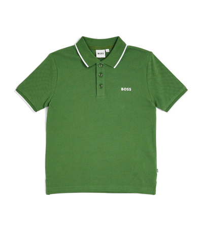 Bosswear Boss Kidswear Cotton Logo Polo Shirt (4-16 Years) In Green