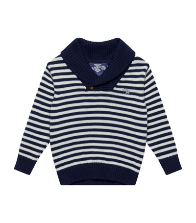 Trotters Babies' Shawl-collar Freddie Jumper (3-24 Months) In Navy