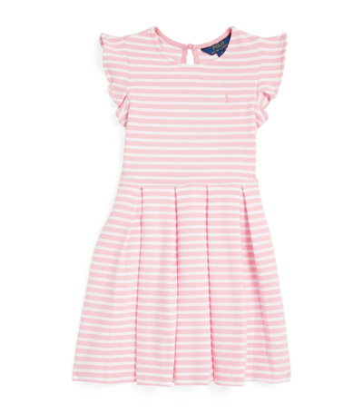 Ralph Lauren Kids' Striped Ruffle-skirt Dress (2-6 Years) In Pink