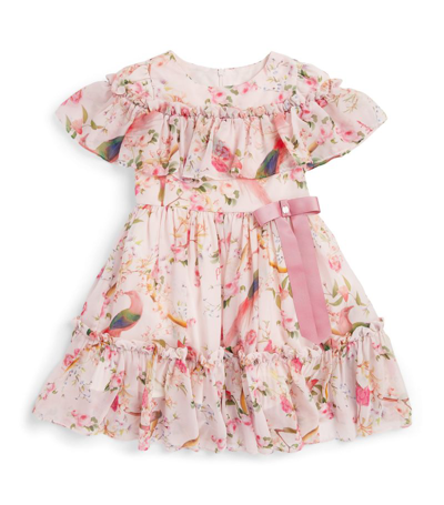 Patachou Kids' Floral Print Frilled Dress (3-12 Years) In Pink