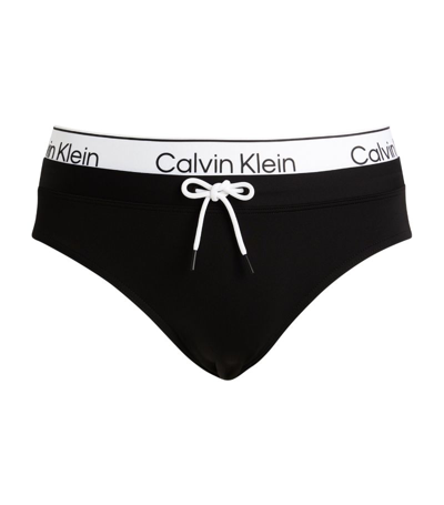 Calvin Klein Logo Waistband Swim Briefs In Black