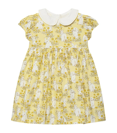 Trotters Bunny Print Dress (3-24 Months) In Yellow