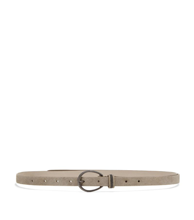 Brunello Cucinelli Suede Belt In Brown