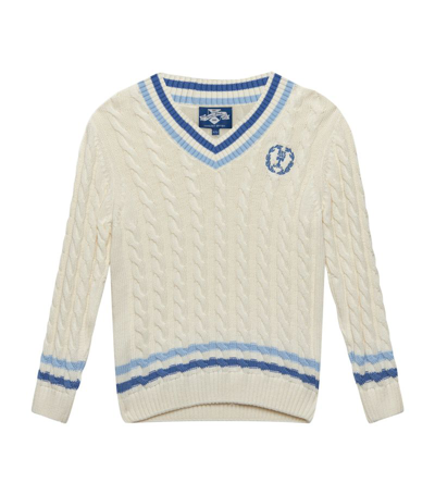 Trotters Kids' Cricket Sweater (6-11 Years) In Ivory