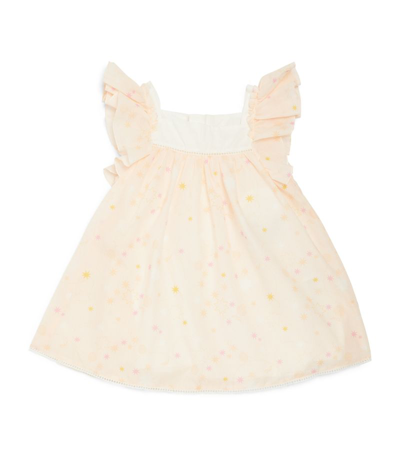 Chloé Babies' Cotton Star Print Dress And Mouse Toy Set (3-18 Months) In Pink