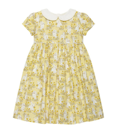 Trotters Kids' Bunny Print Dress (6-10 Years) In Yellow