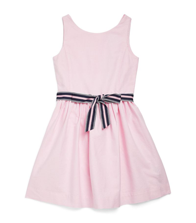 Ralph Lauren Kids' Bow-detail Midi Dress (2-7 Years) In Pink