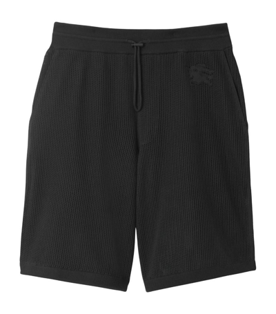 Burberry Silk-blend Mesh Ekd Shorts In Black