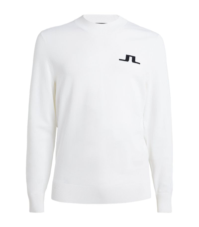 J. Lindeberg Logo Crew-neck Gus Sweater In White