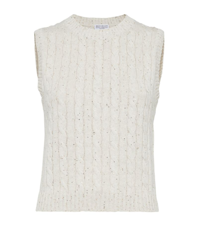 BRUNELLO CUCINELLI SPARKLING CABLE-KNIT TOP