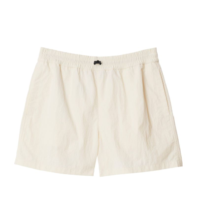 Burberry Embroidered-ekd Shorts In Neutrals