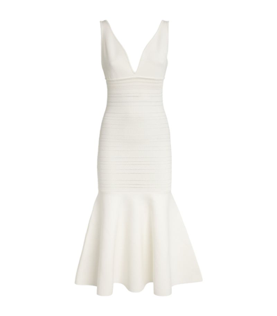 Victoria Beckham Knitted Midi Dress In White