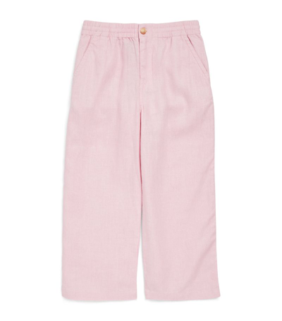 Ralph Lauren Kids' Linen Wide-leg Trousers (2-7 Years) In Pink