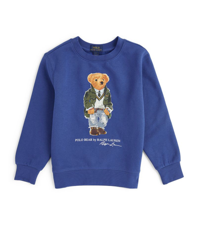 Ralph Lauren Kids' Cotton Polo Bear Sweatshirt (2-7 Years) In Blue