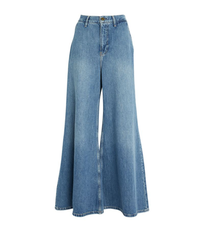 Frame Le Pixie High-rise Wide Jeans In Blue