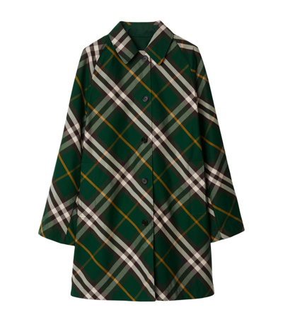 Burberry Reversible Check Car Coat In Ivy