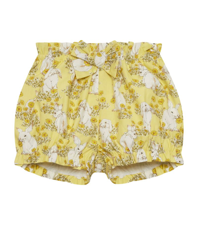 Trotters Babies' Bunny-print Cotton Bloomers 3-24 Months In Yellow Bunny