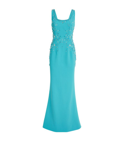 Honayda Beaded Gown In Blue