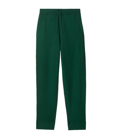 Burberry Reverse-logo Wool Track Pants In Green