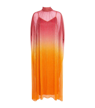 Talbot Runhof Shimmering Kaftan Dress In Orange
