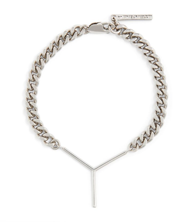 Y/PROJECT SILVER-TONE MINI Y CHAIN BRACELET