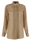 Tom Ford Silk Shirt In Beige