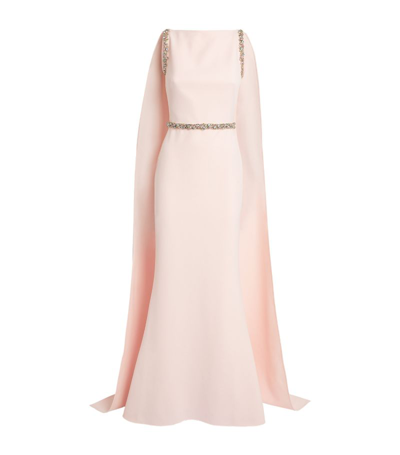 Safiyaa Ginevra Cape Gown In Pink