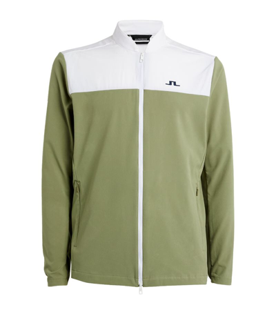 J. Lindeberg Zip-up Logo Jeff Jacket In Green