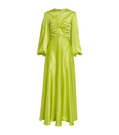 E.stott Silk Satin Caroline Gown In Green