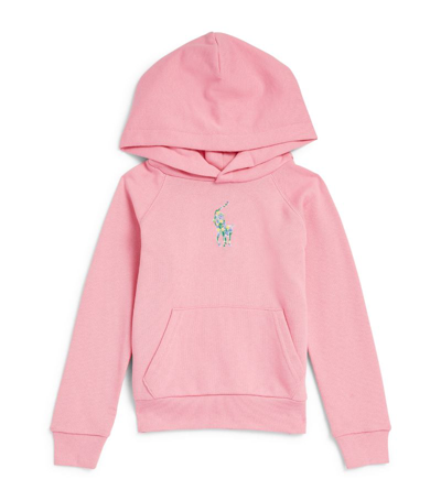 Ralph Lauren Kids' Embroidered Floral Polo Pony Hoodie (2-7 Years) In Pink