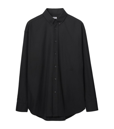 Burberry Cotton Oxford Shirt In Black