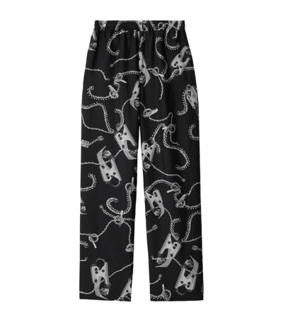 Burberry Knight Hardware Silk Trousers In Black