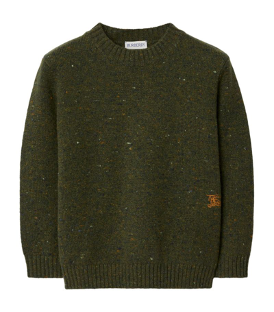 Burberry Kids' Wool-cashmere Ekd Sweater (3-14 Years) In Green
