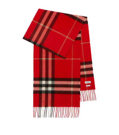 Burberry Check Scarf In Red