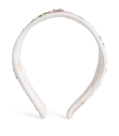 Maison Ava Kids'  Mesh Camellia Headband In Ivory