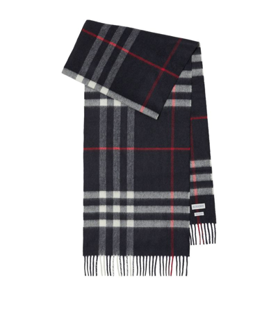 Burberry Cashmere Check Scarf In Black