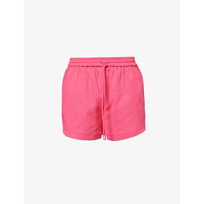 Seafolly Womens Paradise Pink Crinkle Drawstring-waist Cotton Shorts