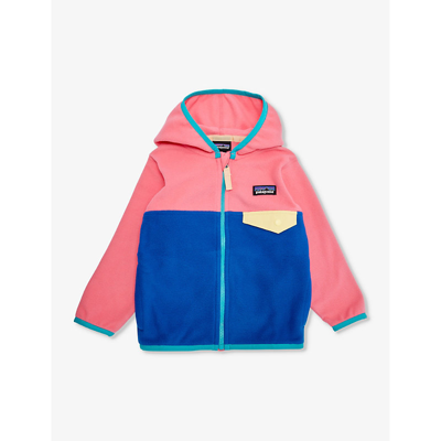 Patagonia Babies' Micro D™ Snap-t® Colour-block Recycled-polyester Jacket In Endless Blue