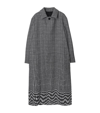 BURBERRY WARPED HOUNDSTOOTH CAR COAT