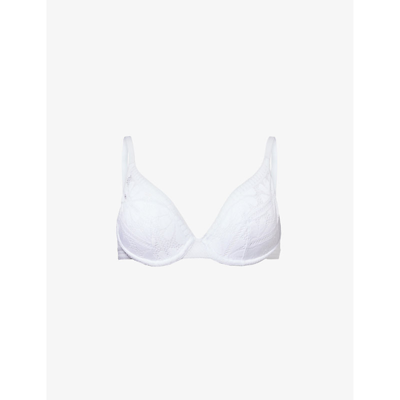 Passionata Womens White Sofie Floral-embroidered Stretch-lace Bra