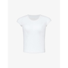 ISABEL MARANT ÉTOILE ISABEL MARANT ETOILE WOMEN'S WHITE BRAND-EMBROIDERED ROUND-NECK COTTON AND CASHMERE-BLEND TOP