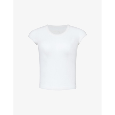 Isabel Marant Étoile Isabel Marant Etoile Womens White Brand-embroidered Round-neck Cotton And Cashmere-blend Top
