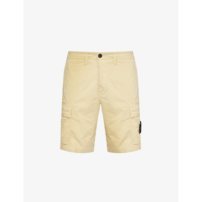 Stone Island Mens Natural Beige Para Flap-pocket Stretch-cotton Shorts