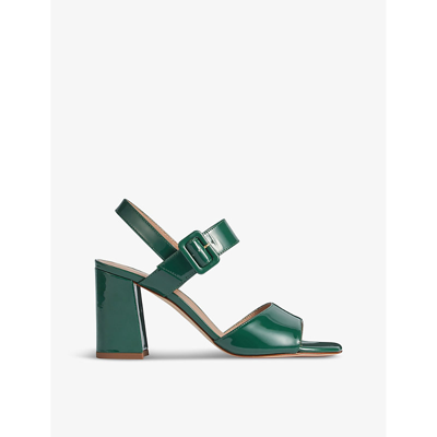 Lk Bennett Womens Gre-evergreen Rae Block-heel Patent-leather Sandals