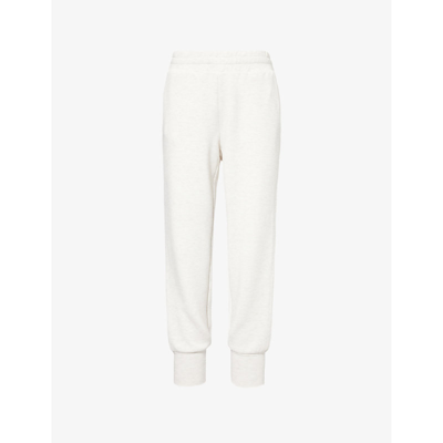 VARLEY WOMENS IVORY MARL THE SLIM CUFF 27.5' RELAXED-FIT MID-RISE STRETCH-WOVEN JOGGING BOTTOMS XL